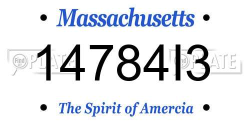 14784I3 Massachusetts License Plate