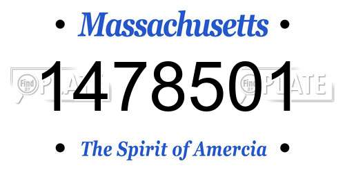 1478501 Massachusetts License Plate