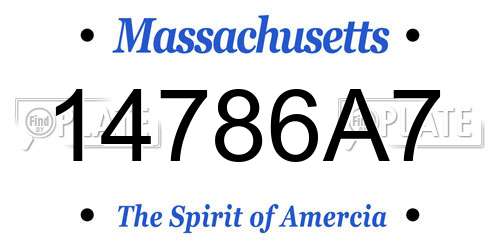 14786A7 Massachusetts License Plate