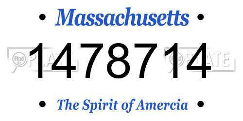 1478714 Massachusetts License Plate