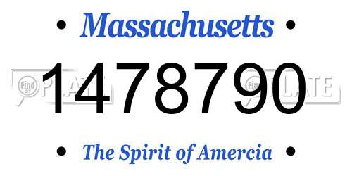 1478790 Massachusetts License Plate