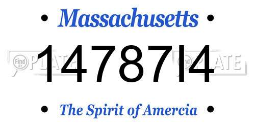 14787I4 Massachusetts License Plate
