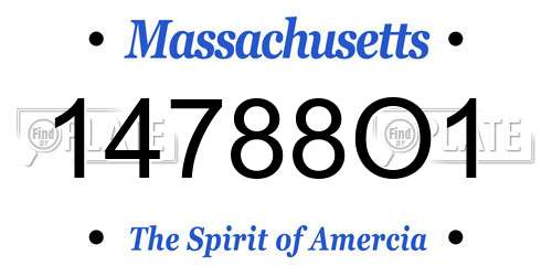 14788O1 Massachusetts License Plate