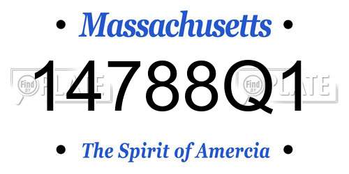 14788Q1 Massachusetts License Plate