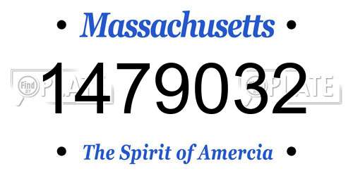 1479032 Massachusetts License Plate