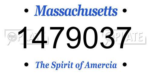 1479037 Massachusetts License Plate