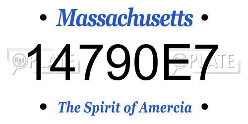 14790E7 Massachusetts License Plate