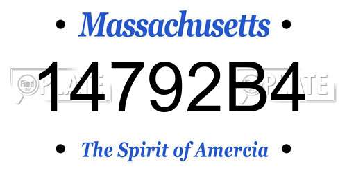 14792B4 Massachusetts License Plate