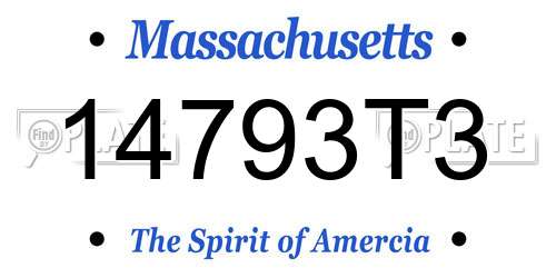 14793T3 Massachusetts License Plate