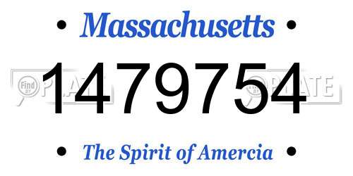 1479754 Massachusetts License Plate