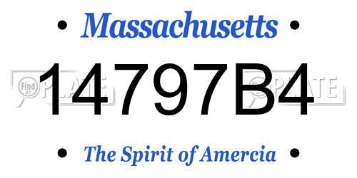 14797B4 Massachusetts License Plate