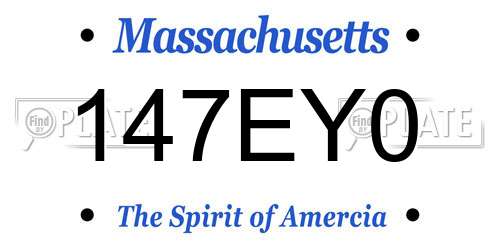 147EY0 Massachusetts License Plate