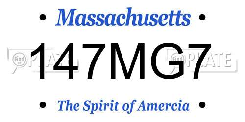 147MG7 Massachusetts License Plate