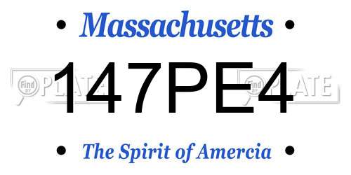 147PE4 Massachusetts License Plate
