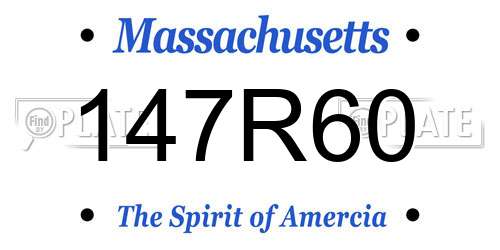 147R60 Massachusetts License Plate