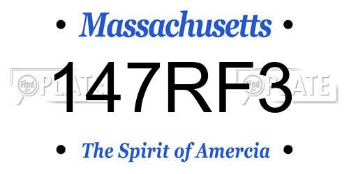 147RF3 Massachusetts License Plate