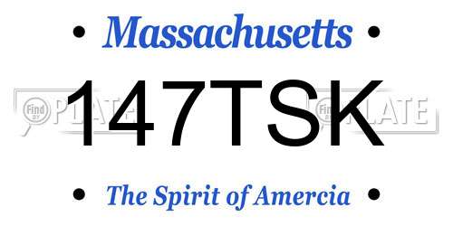 147TSK Massachusetts License Plate