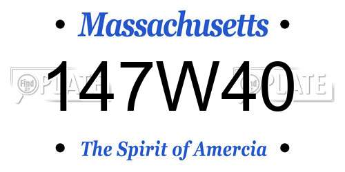 147W40 Massachusetts License Plate