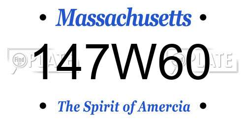 147W60 Massachusetts License Plate