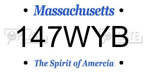 147WYB Massachusetts License Plate