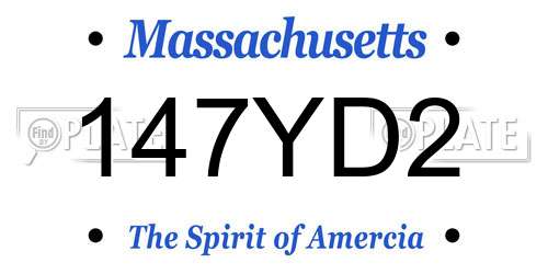 147YD2 Massachusetts License Plate