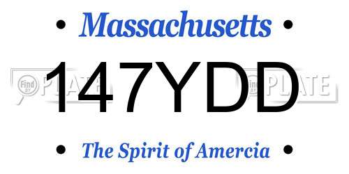 147YDD Massachusetts License Plate