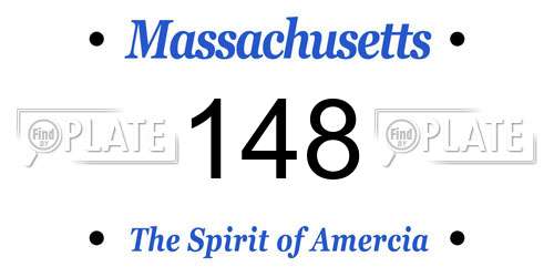 148 Massachusetts License Plate