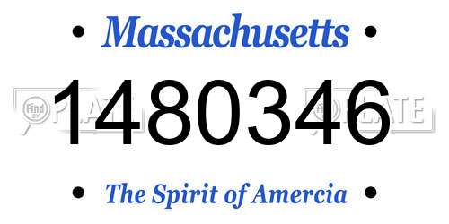 1480346 Massachusetts License Plate