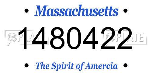 1480422 Massachusetts License Plate