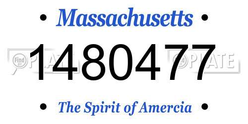 1480477 Massachusetts License Plate