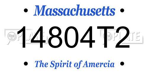 14804T2 Massachusetts License Plate
