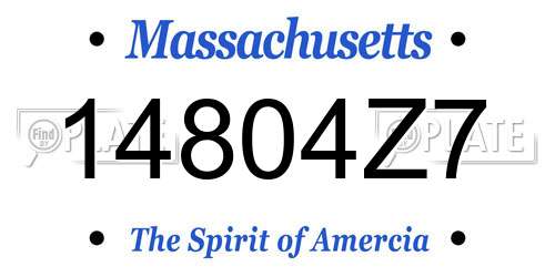 14804Z7 Massachusetts License Plate