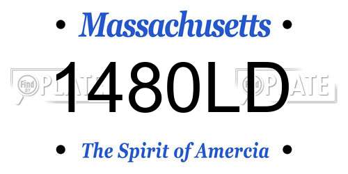 1480LD Massachusetts License Plate