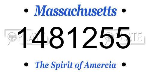 1481255 Massachusetts License Plate