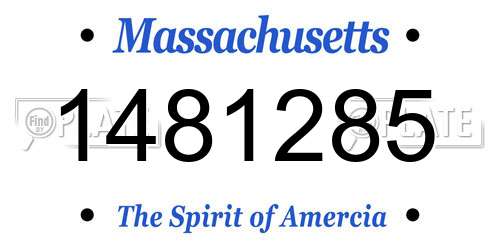 1481285 Massachusetts License Plate