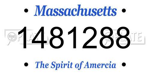 1481288 Massachusetts License Plate