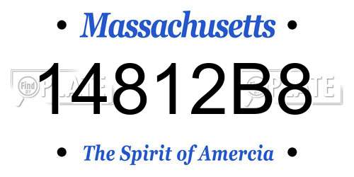 14812B8 Massachusetts License Plate