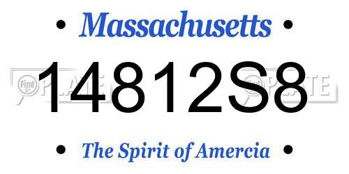 14812S8 Massachusetts License Plate