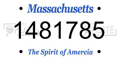 1481785 Massachusetts License Plate