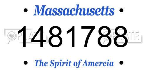 1481788 Massachusetts License Plate