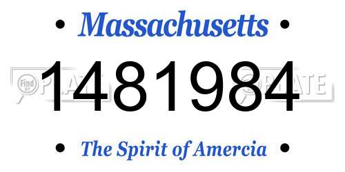 1481984 Massachusetts License Plate