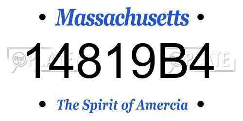 14819B4 Massachusetts License Plate