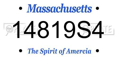 14819S4 Massachusetts License Plate