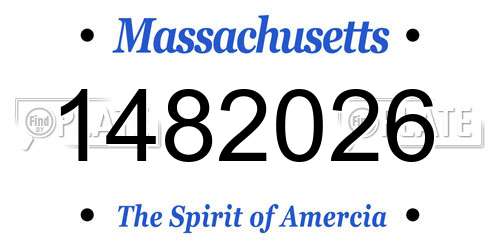 1482026 Massachusetts License Plate