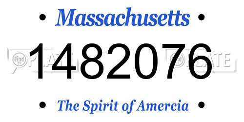 1482076 Massachusetts License Plate