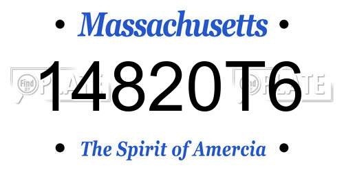 14820T6 Massachusetts License Plate