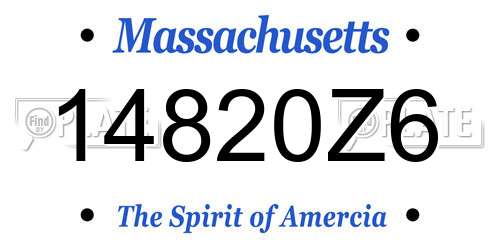 14820Z6 Massachusetts License Plate