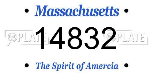 14832 Massachusetts License Plate