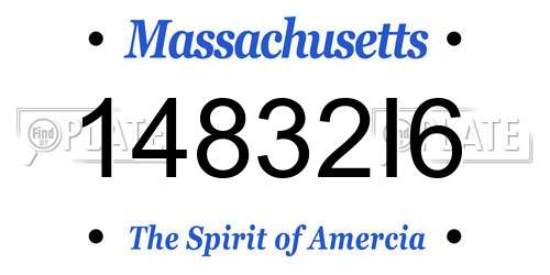 14832I6 Massachusetts License Plate