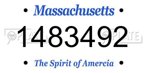 1483492 Massachusetts License Plate